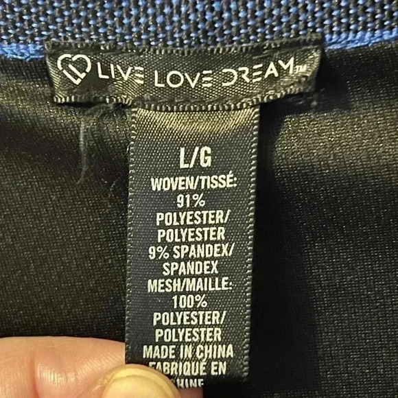 Live Love Dream Women's Full Zip-Up Size Large Black Blue Athletic Jacket EUC - Picture 5 of 5